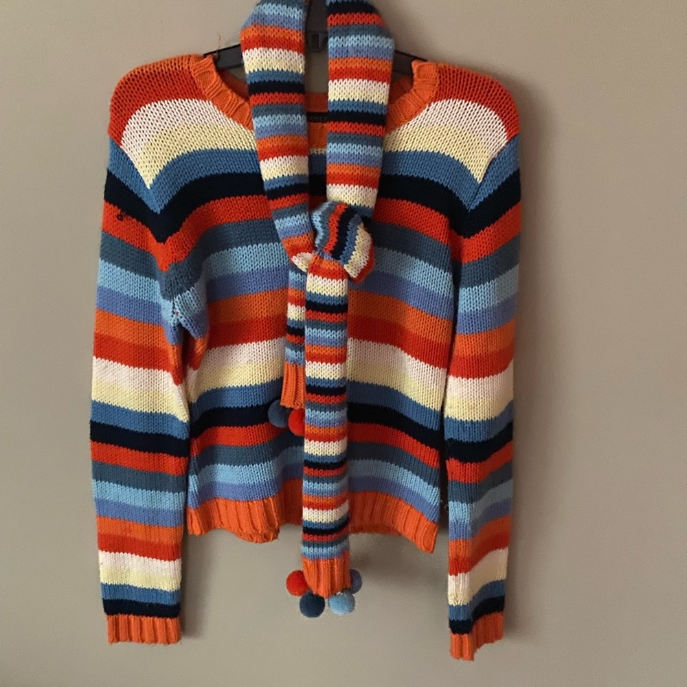 Striped sweater w/ matching scarf